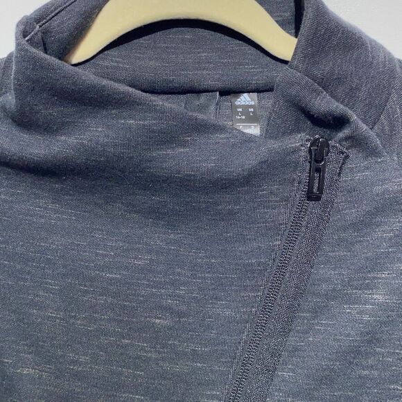 Adidas Men's Gray Heart Racer Zip Up Performance Long Sleeve Jacket size Large - Picture 5 of 13